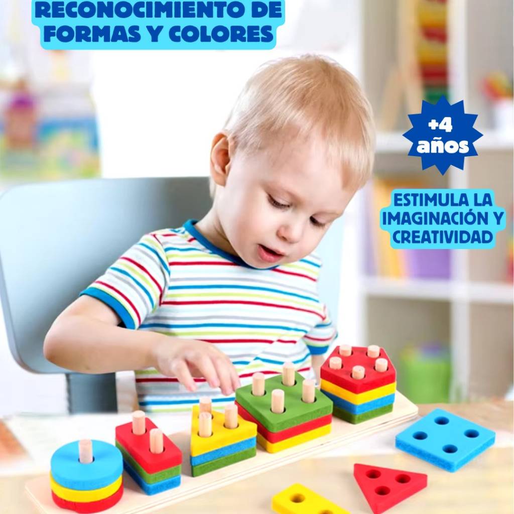 Formas Geométricas Educativas - Bloques Montessori