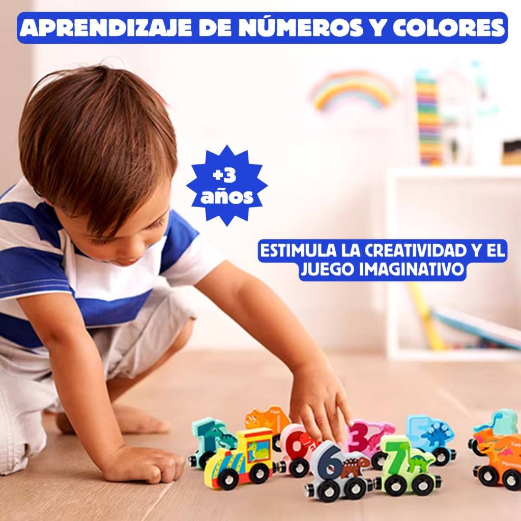 Tren de Dinosaurios Montessori - Aprendizaje Divertido